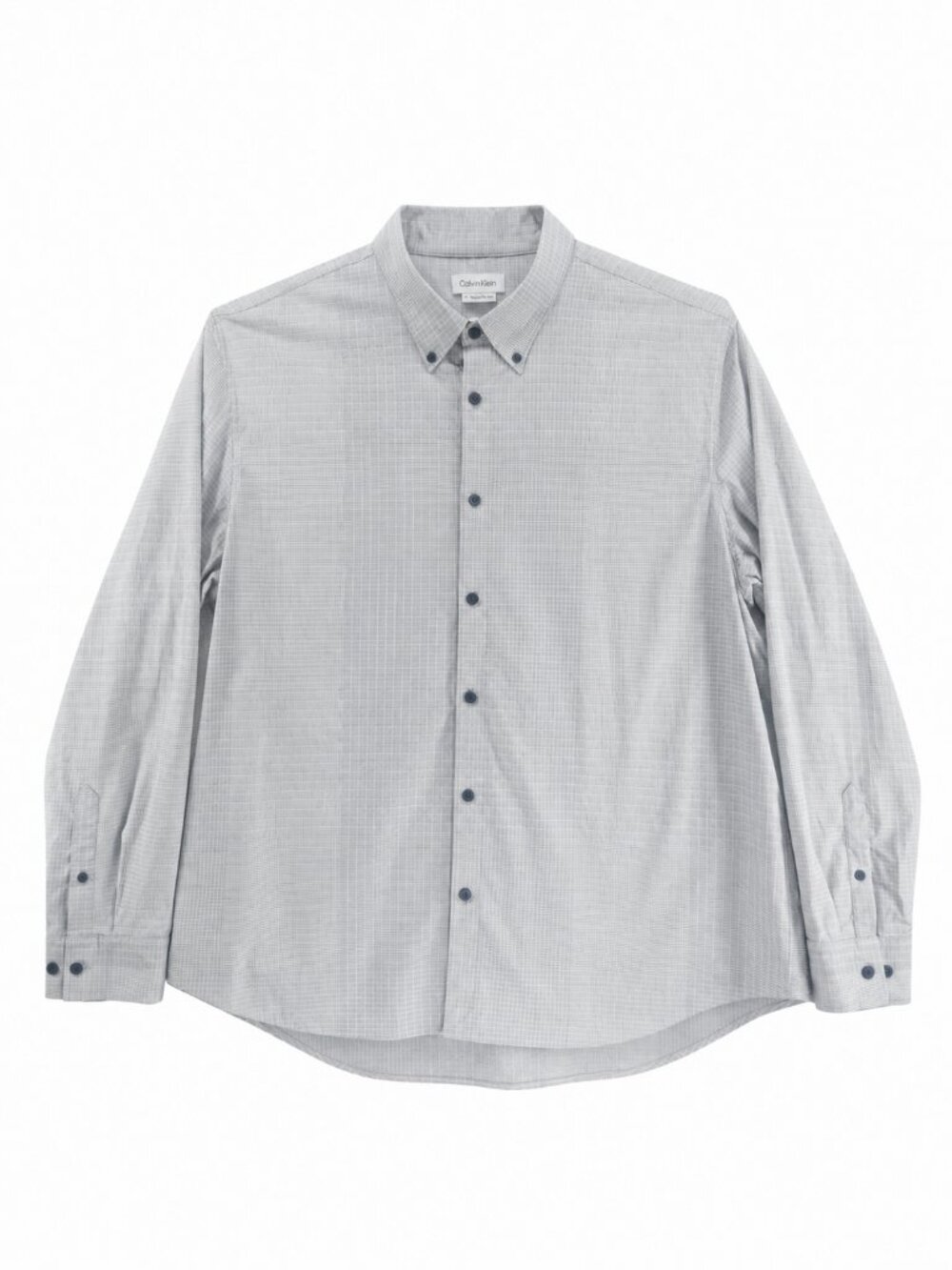 Calvin Klein, Button-Down Shirt, Grey Check, Size Men's XL